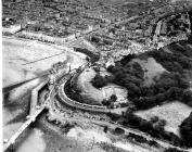 Aerial view of the Happy Valley theatre, Llandudno