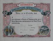 Rescue apparatus training course certificate, 1920