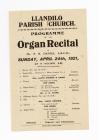 Programme of an Organ Recital held at Llandilo ...