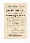 Programme of an Organ Recital held at Llandilo ...