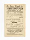 Programme of Eisteddfod held ar St. Paul ...