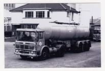 Milk tanker with Milk Marketing Board logo and...