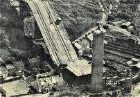 Aerial View of the Collapsed Cleddau Bridge, 1970