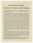 Producers' Prices for Milk 1968/9. Milk...