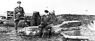 Lieutenant Meyrick Sitting on a Bomb