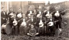 Photograph of the Brynaman Banjos Band in the...