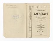 Concert programme of the 'Messiah'...