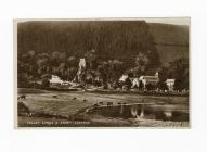 Postcard image of the Talley Lakes and Abbey,...