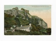 Postcard image of Carreg Cennen Castle, sent 31...