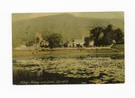 Postcard image of Talley Abbey and Lake, near...