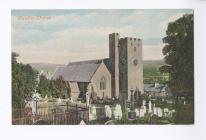 Postcard image of Llandilo Church, Llandeilo, c...