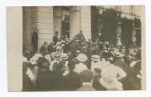 Postcard image of Homecoming day at Pantglas,...