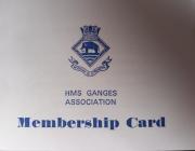 HMS Ganges association membership card