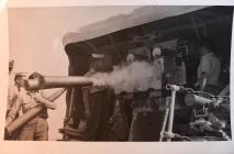 HMS Loch Fada test firing it's gun